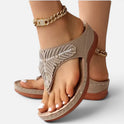 Orthopedic Sandals Rhinestone Thong Open Toe Flat
