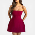 Strapless A-Line Wedding Guest Mini Dress