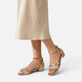 Women Orthopedic Sandals Ankle Strap Block Heel Open Toe