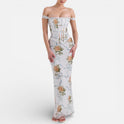 Women's Maxi Dress – Floral, Off-the-Shoulder, Corset
