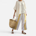 Two Piece Set Textured Wide Leg Round Neck Short Sleeve