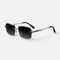 Gradient Lens Rimless Square Metal Sunglasses
