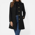 Women's Coat – Fitted, Button, Pockets