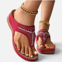 Orthopedic Sandals Rhinestone Thong Open Toe Flat