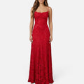 Elegant Lace Maxi Wedding Dress with Spaghetti Straps