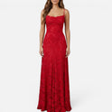 Elegant Lace Maxi Wedding Dress with Spaghetti Straps