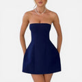 Strapless A-Line Wedding Guest Mini Dress