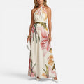 Maxi Dress Halter Neck Sleeveless Floral Print