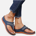 Orthopedic Sandals Rhinestone Thong Open Toe Flat