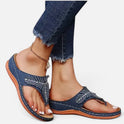 Orthopedic Sandals Rhinestone Thong Open Toe Flat