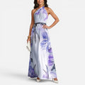 Maxi Dress Halter Neck Sleeveless Floral Print