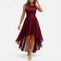 Lace Bodice High Low Midi Dress