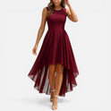 Lace Bodice High Low Midi Dress