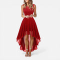 Lace Bodice High Low Midi Dress