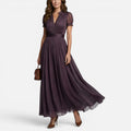 Pleated Chiffon Maxi Dress