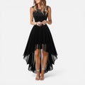 Lace Bodice High Low Midi Dress