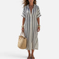 Button Front Shirt Maxi Dress