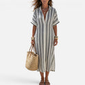 Button Front Shirt Maxi Dress