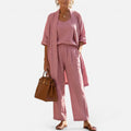 Three Piece Linen Blend Co Ord Set