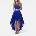 Lace Bodice High Low Midi Dress