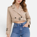 Women's Trench Jacket – Cropped, Belted