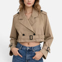 Women's Trench Jacket – Cropped, Belted