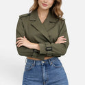 Women's Trench Jacket – Cropped, Belted