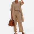 Three Piece Linen Blend Co Ord Set