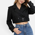 Women's Trench Jacket – Cropped, Belted