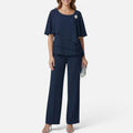 Layered Top Wide Leg Trouser Set