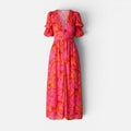 Floral Maxi Dress With Puff Sleeves