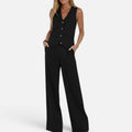 Sleeveless Waistcoat And Wide Leg Trouser Set