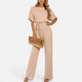 Wide Leg Jumpsuit With Tie Waist