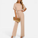 Wide Leg Jumpsuit With Tie Waist