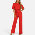 Wide Leg Jumpsuit With Tie Waist
