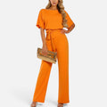 Wide Leg Jumpsuit With Tie Waist