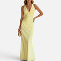 Twist Front Halterneck Maxi Dress