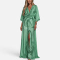 Printed Maxi Dress With Drawstring Waist
