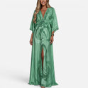 Printed Maxi Dress With Drawstring Waist