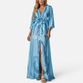 Printed Maxi Dress With Drawstring Waist