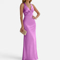 Twist Front Halterneck Maxi Dress