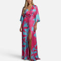 Printed Maxi Dress With Drawstring Waist