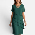 Layered Midi Dress With Short Sleeves