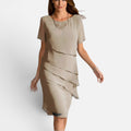 Layered Midi Dress With Short Sleeves