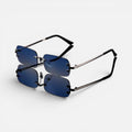 Rimless Sunglasses Rectangular Metal Frame Eyewear
