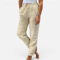Drawstring Linen Blend Trousers
