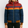 Hooded Puffer Jacket Quilted Zip Front Long Sleeve