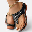 Orthopedic Sandals Rhinestone Thong Open Toe Flat