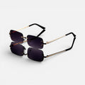 Rimless Sunglasses Rectangular Metal Frame Eyewear