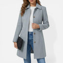 Women's Coat – Fitted, Button, Pockets